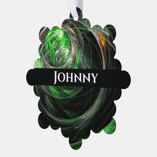 Rond de Wereld Groene Abstracte Kunst Ornament Kaart (Links)