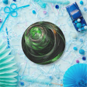 Rond de Wereld Groene Abstracte Kunst Papieren Bordje (Feest)