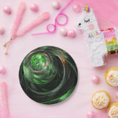 Rond de Wereld Groene Abstracte Kunst Papieren Bordje (Feest)