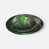 Rond de Wereld Groene Abstracte Kunst Papieren Bordje (Gekanteld)