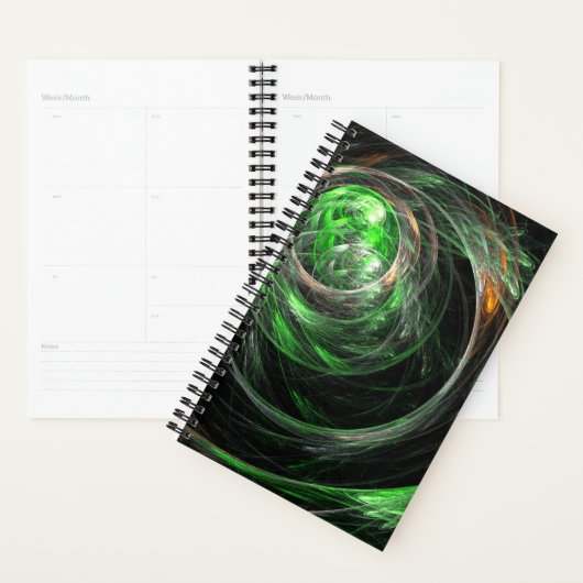 Rond de Wereld Groene Abstracte Kunst Planner (Display)