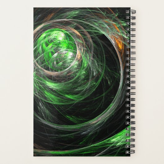 Rond de Wereld Groene Abstracte Kunst Planner (Achterkant)
