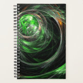 Rond de Wereld Groene Abstracte Kunst Planner (Voorkant)