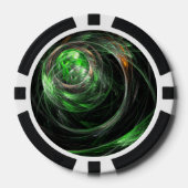 Rond de Wereld Groene Abstracte Kunst Poker Chips (Voorkant)