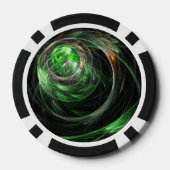 Rond de Wereld Groene Abstracte Kunst Poker Chips (Achterkant)