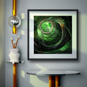 Rond de Wereld Groene Abstracte Kunst Poster