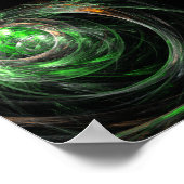 Rond de Wereld Groene Abstracte Kunst Poster (Hoek)