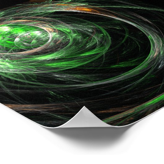 Rond de Wereld Groene Abstracte Kunst Poster (Hoek)