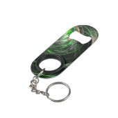 Rond de Wereld Groene Abstracte Kunst Sleutelhanger Flessenopener (Achterkant Gekanteld)