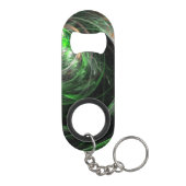 Rond de Wereld Groene Abstracte Kunst Sleutelhanger Flessenopener (Achterkant)
