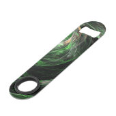 Rond de Wereld Groene Abstracte Kunst Speed Flessenopener (Voorkant Gekanteld)
