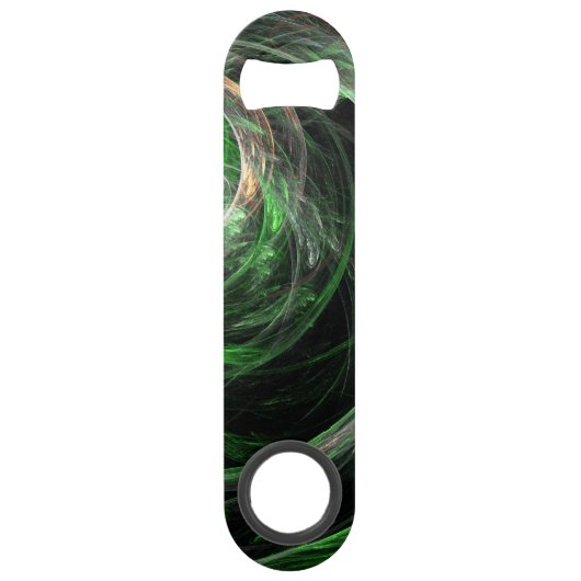 Rond de Wereld Groene Abstracte Kunst Speed Flessenopener (Voorkant)