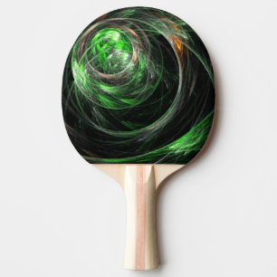 Rond de Wereld Groene Abstracte Kunst Tafeltennisbatje