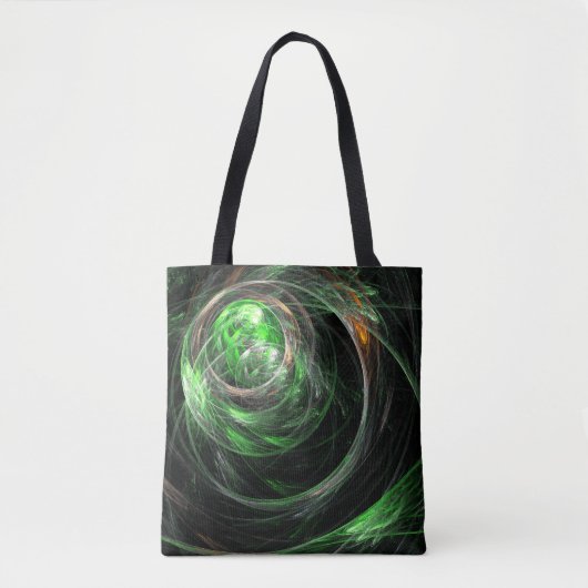 Rond de Wereld Groene Abstracte Kunst Tote Bag (Voorkant)