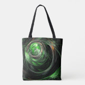 Rond de Wereld Groene Abstracte Kunst Tote Bag (Achterkant)