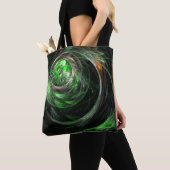 Rond de Wereld Groene Abstracte Kunst Tote Bag (Dichtbij)
