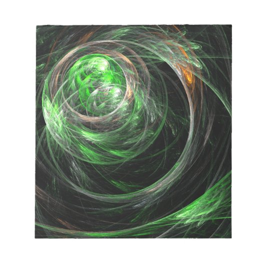 Rond de Wereld Groene Abstracte KunstBlocnote Notitieblok (Voorkant)