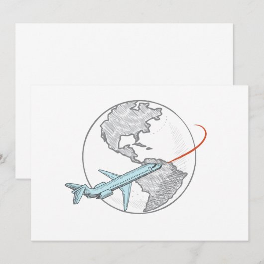 Rond de Wereld Kaart (Voorkant / Achterkant)