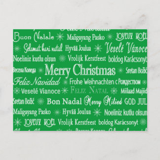 Rond de wereld Kerstmis Feestdagenkaart