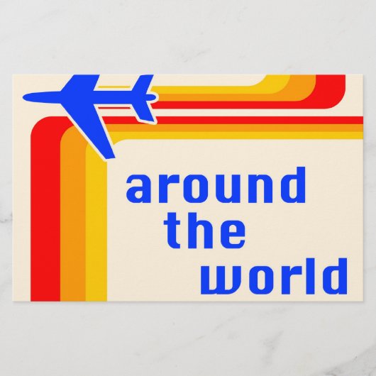 rond de wereld : retro strepen flyer (Voorkant)