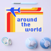rond de wereld : retro strepen flyer (Enkel)