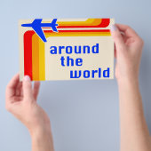 rond de wereld : retro strepen flyer (Hand)
