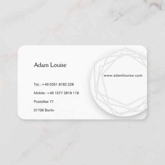 rond de wereldbol visitekaartje (Achterkant)