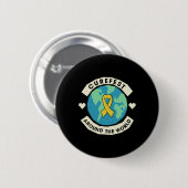 Rond de wereldkinderkankercampagne ronde button 5,7 cm (Voorkant /achterkant)
