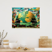 Rond de wereldreis met Vintage Poster (Keuken)