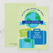 Rond de werelduitnodiging kaart (Voorkant / Achterkant)