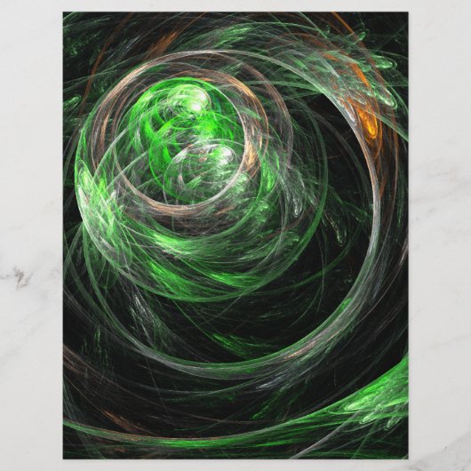 Rond de World Green Abstract Art Flyer (Voorkant)