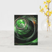 Rond de World Green Abstract Art Note Card Kaart (Gele Bloem)