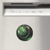 Rond de World Green Abstract Art Round Magnet (Insitu (Vaatwasser))