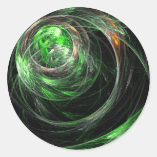 Rond de World Green Abstract Art Round Sticker