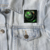 Rond de World Green Abstract Button (vierkant) (In situ)