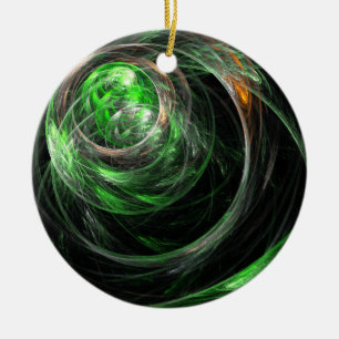 Rond de World Green Abstract Circle Ornament