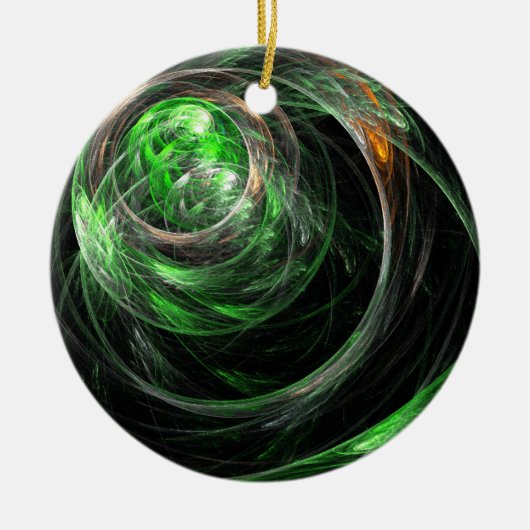 Rond de World Green Abstract Circle Ornament (Voorkant)