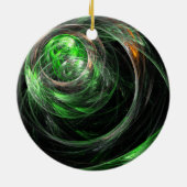 Rond de World Green Abstract Circle Ornament (Achterkant)