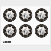 Rond diamant Geometric Stylish Chic Weduwfoto Ronde Sticker (Vel)