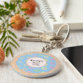 Rond Donut Touch Blue Sleutelhanger (Zijkant)