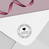 Rond dubbel Grens Modern Adres van de Terugkeer va Zelfinktende Stempel