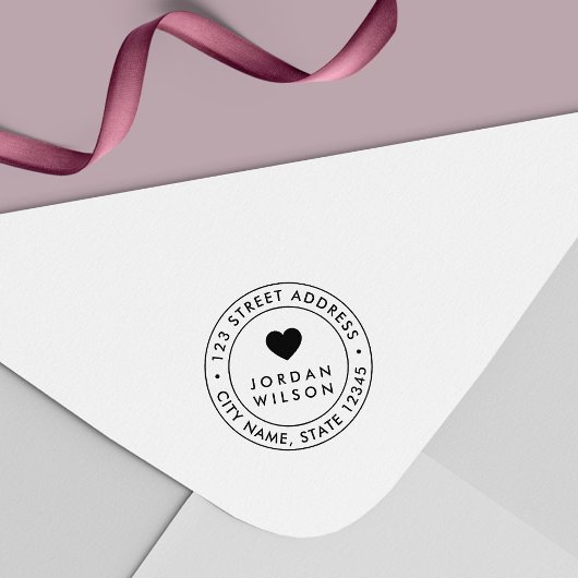 Rond dubbel Grens Modern Adres van de Terugkeer va Zelfinktende Stempel