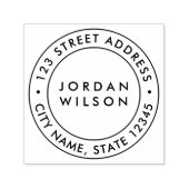 Rond Dubbel Grens Modern Adres van de Terugkeer Zelfinktende Stempel (Design)