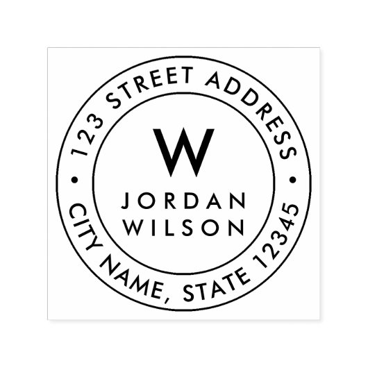 Rond dubbel Grensoverschrijdend Modern Monogram te Zelfinktende Stempel (Design)