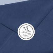 Rond Editable Achtergrond Naam Monogram Adres Ronde Sticker