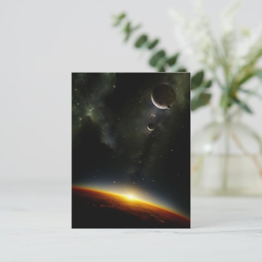 Rond een buitenaardse planeet briefkaart (Staand voorkant)