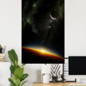 Rond een buitenaardse planeet poster (Thuiskantoor)