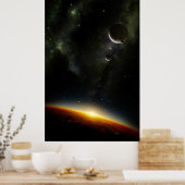 Rond een buitenaardse planeet poster (Keuken)