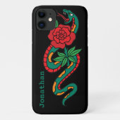 Rond een rode roze, Tattoo kunst Case-Mate iPhone Case (Achterkant)