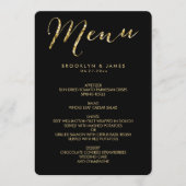 Rond Elegant Black WeddenMenu met Gold Foil Menu (Voorkant)